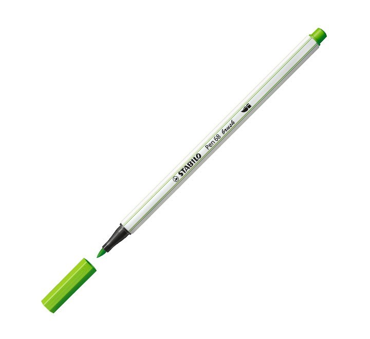 rotulador stabilo pen 68 brush 43 verde hoja