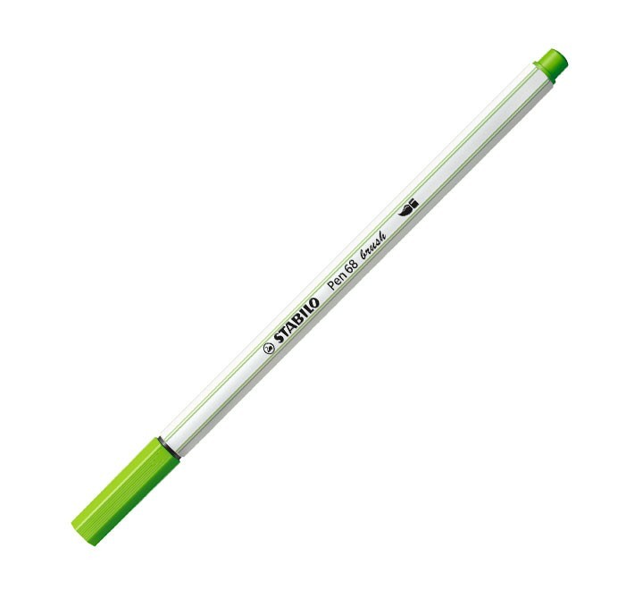 rotulador stabilo pen 68 brush 43 verde hoja