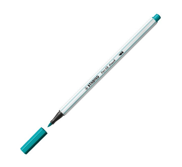 rotulador stabilo pen 68 brush 51 azul turquesa