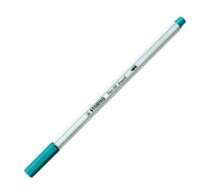 rotulador stabilo pen 68 brush 51 azul turquesa