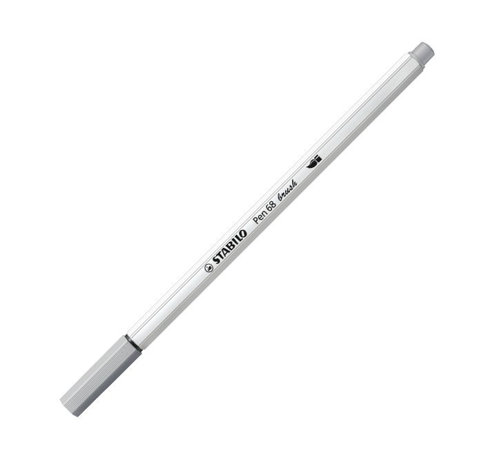 rotulador stabilo pen 68 brush 95 gris claro