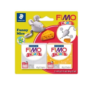 kit pasta fimo staedtler 2x42gr funny mice