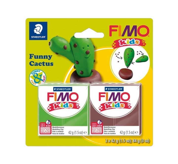 kit pasta fimo staedtler 2x42gr funny cactus