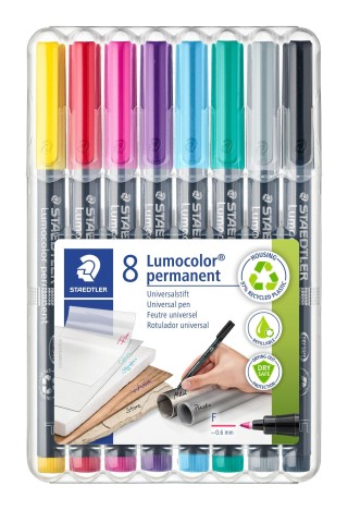 est. 8 rotul staedtler lumocolor perm 0.6mm st 2
