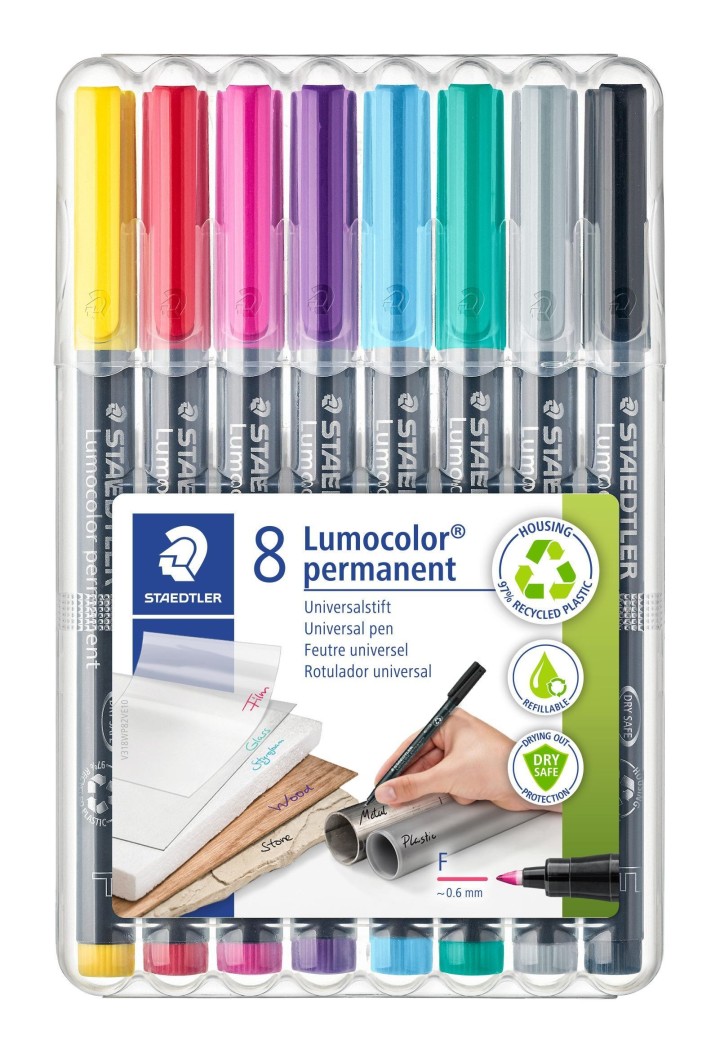 est. 8 rotul staedtler lumocolor perm 0.6mm st 2
