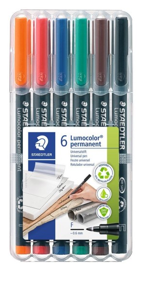 est. 6 rotul staedtler lumocolor perm 0.6mm st