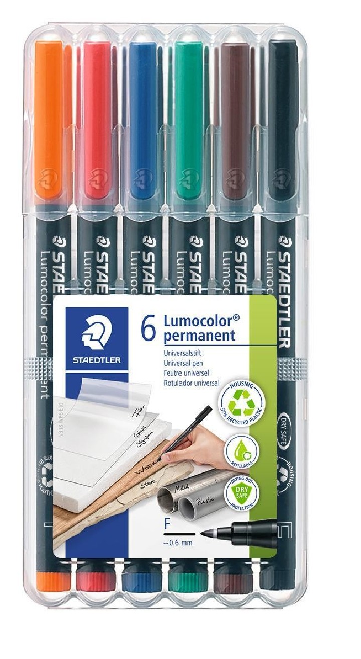 est. 6 rotul staedtler lumocolor perm 0.6mm st