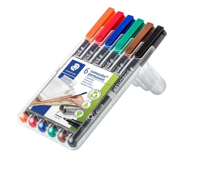 est. 6 rotul staedtler lumocolor perm 0.6mm st