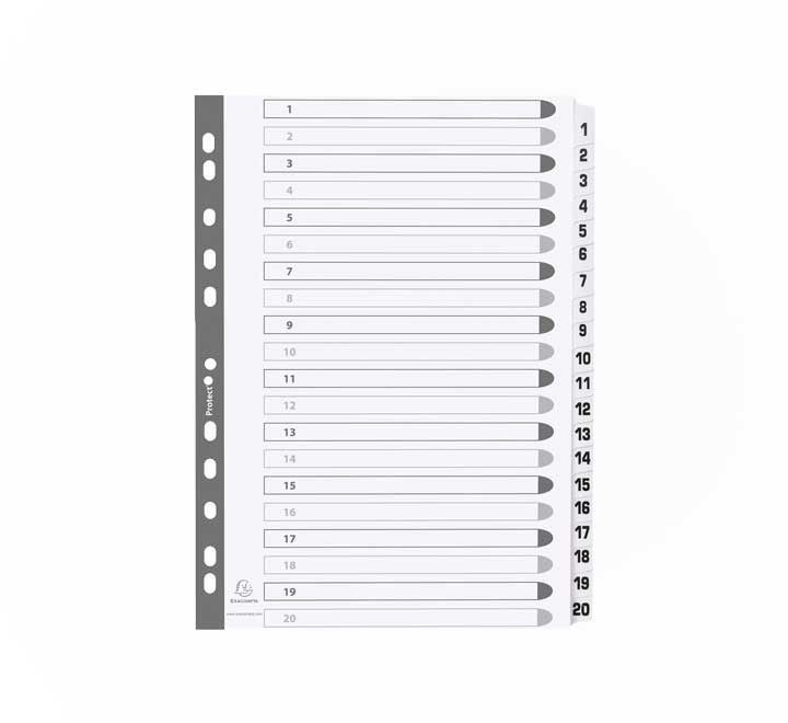 separad. exacompta a4 1-20 cartulina bl mwd1-20z