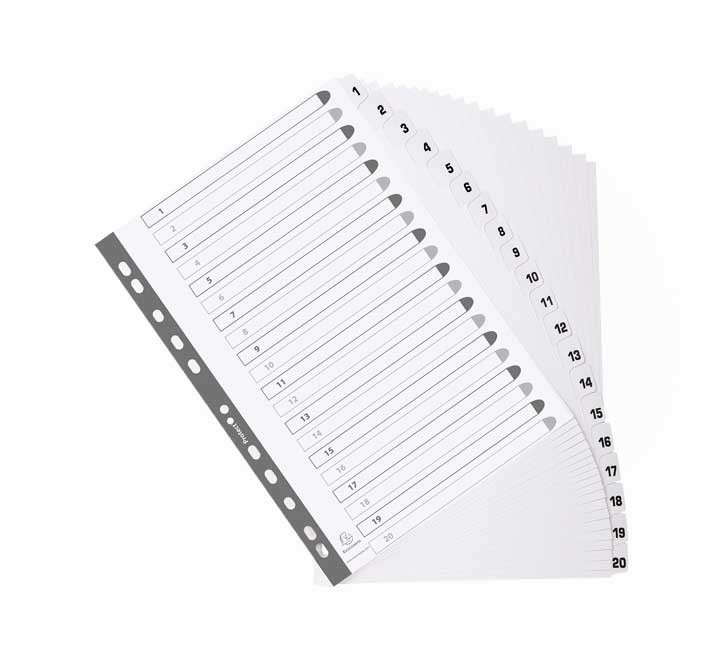 separad. exacompta a4 1-20 cartulina bl mwd1-20z