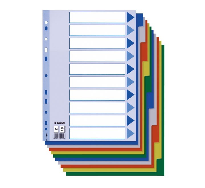 separadores esselte a4 10 pos ind. color