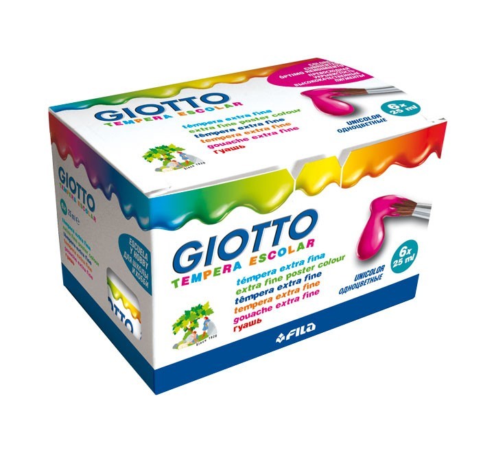bote tempera escolar giotto 25ml blanco 356901