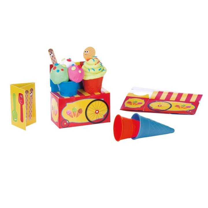 set 6u plastilina giotto be-be helado+acc.