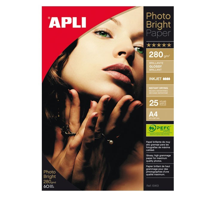 paq. 25h papel apli photo bright 280g