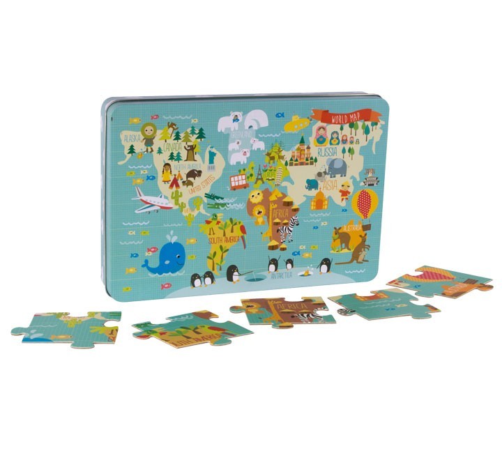 c.24 piezas puzzle mapa mundi martina apli 14550