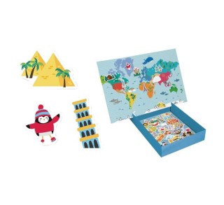 juego 40 pz. magneticas apli mapa mundi 16494