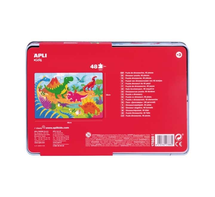caja puzzle dinosaurios 48und apli 17888