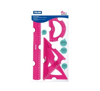 kit 4 reglas milan flex&resistant rosa