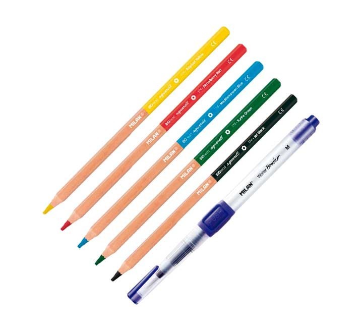 bl. pincel agua milan recarg.+5 lap. acuarela