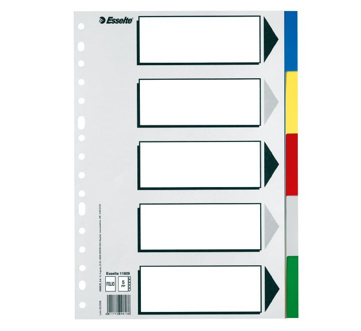 separadores esselte pp caratula a4 5 posic.