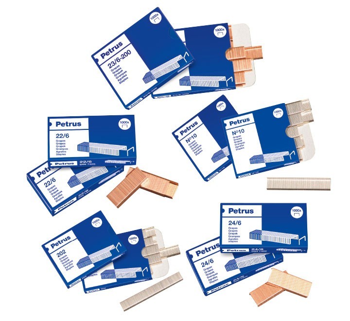 caja 1000 grapas petrus 22/6 cobre