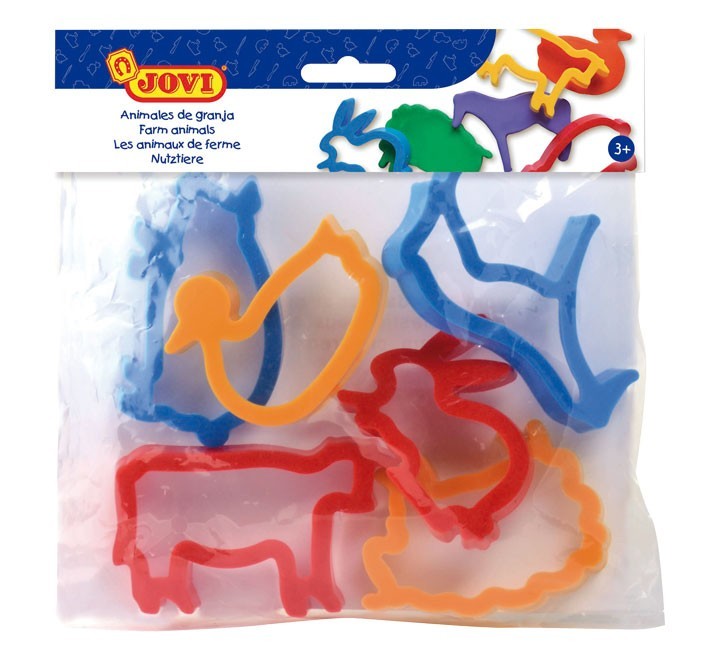 bolsa 6un moldes animales de granja jovi 7g