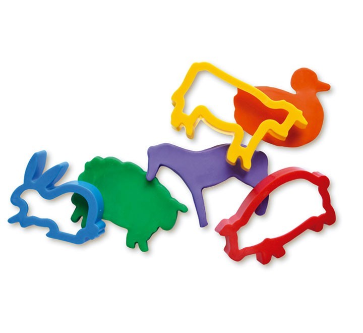 bolsa 6un moldes animales de granja jovi 7g