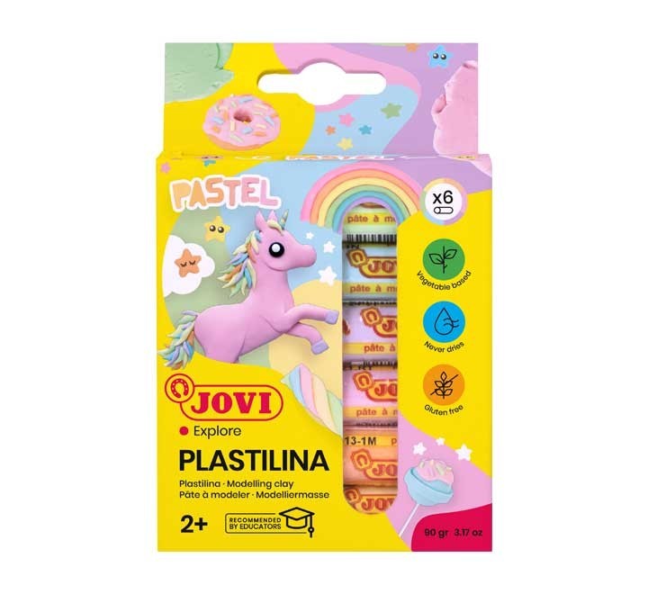 c. 6u plastilina jovi stdo pastel 15gr 90/6p