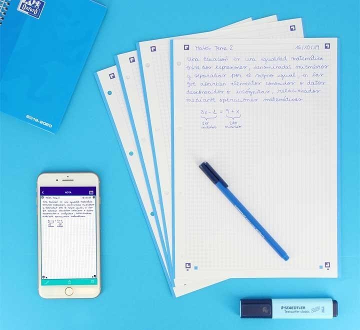 recambio 100h+20 oxford color 1 a4 5x5 turq