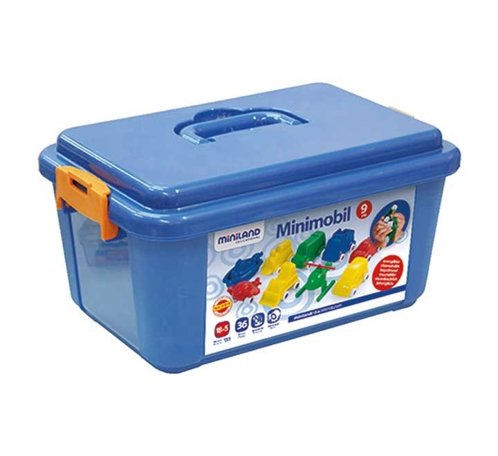 contenedor 36u vehiculos plas 9cm miniland 27471