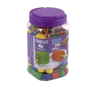 b.100un+10cord. ensartar cuentas miniland 31752