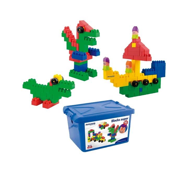 caja 96 piezas constr. miniland super blocks 32338