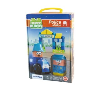 caja 18 piezas miniland super blocks policia