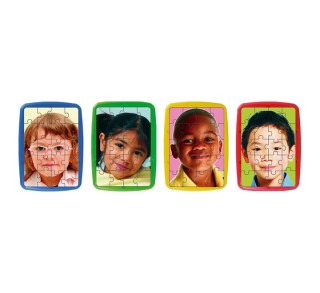 set 4 puzzles miniland 20 pz. ninos del mundo