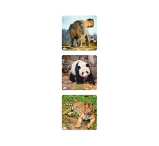 set 3 puzzle pro miniland. animales 21x21cm