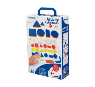 bloques logicos 60pie+16 act.+guia miniland 95042