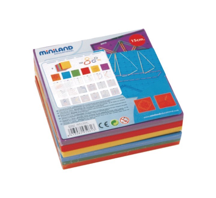 set 6 geoplanos minland cuadro+circ. 95061