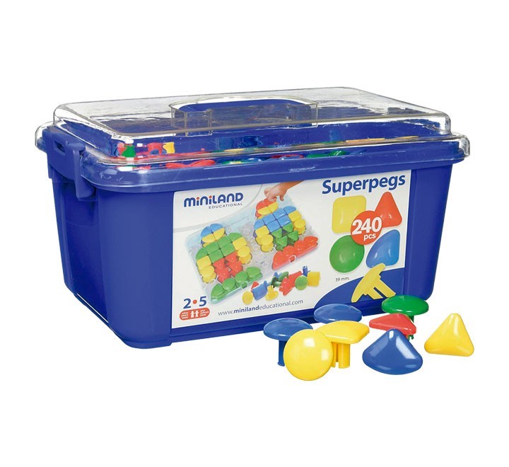 cont. 240 pivotes mosaico miniland superpeg 4cm