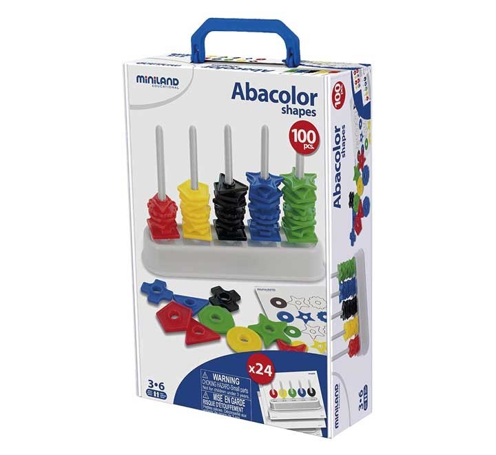 juego miniland abacolor 100 formas 95270
