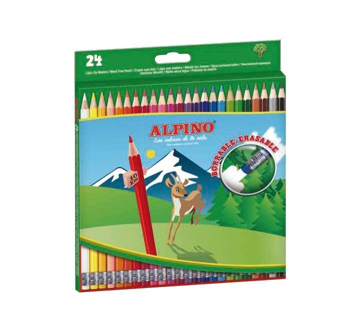 est. 24u lapices colores alpino borrable