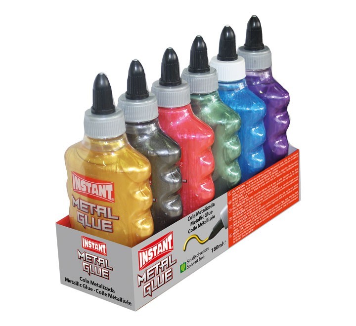 c. 6u cola instant metalizada color std 180ml