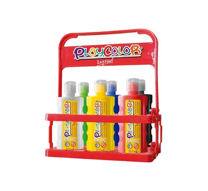 basket 6 b. erg. tempera liq. playcolor 500ml std