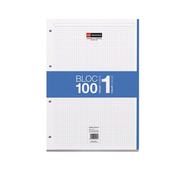 rec. 100h. miquelrius  a4 cuadricula azul