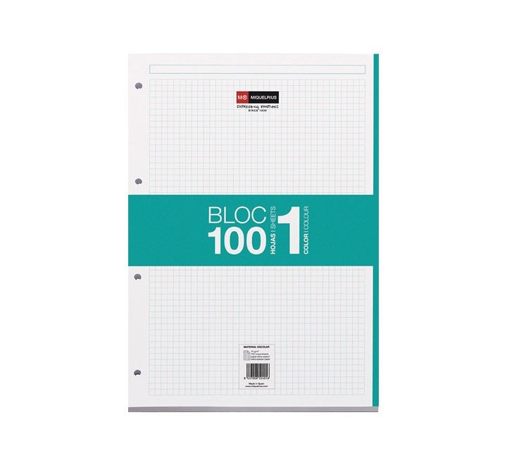 rec. 100h. miquelrius  a4 cuadricula turquesa