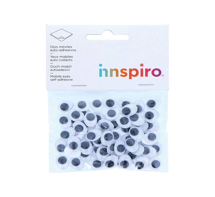 b. 70 ojos moviles adh. innspiro oval. 10x13mm neg