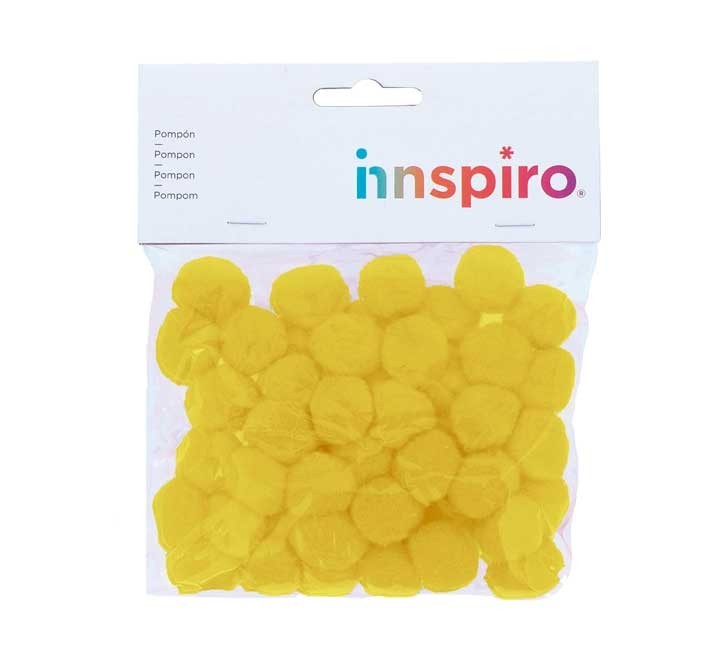b. 50 pompones innspiro pp 25mm amarillo
