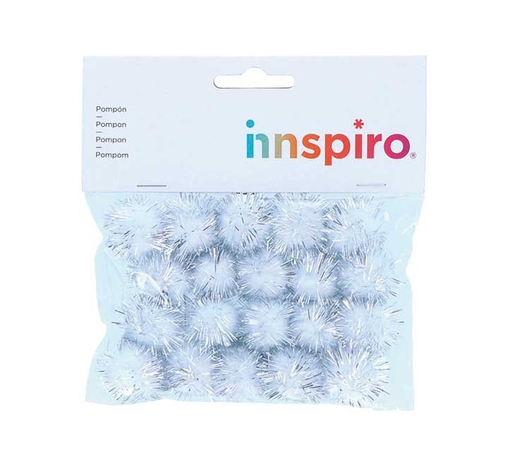 b. 20 pompones brill. innspiro 25mm blanco