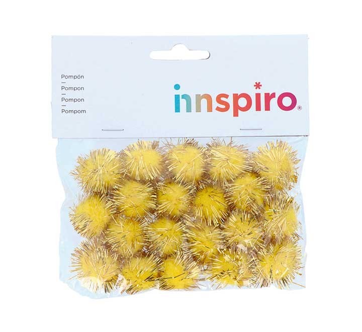 b. 20 pompones brill. innspiro 25mm amarillo