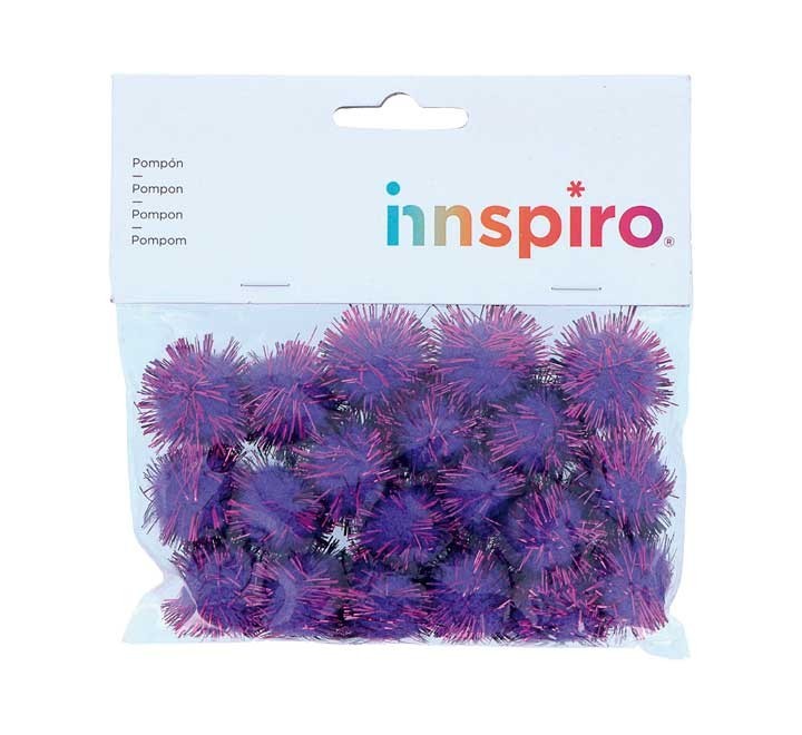 b. 20 pompones brill. innspiro 25mm lila