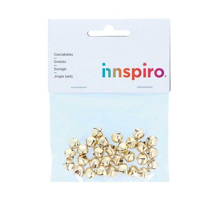 b. 30 cascabeles innspiro metal 10mm oro